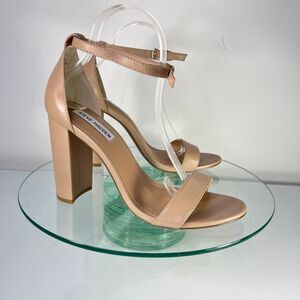 Steve Madden Carrson High Heel Sandals Leather Ankle Strap Blush Nude